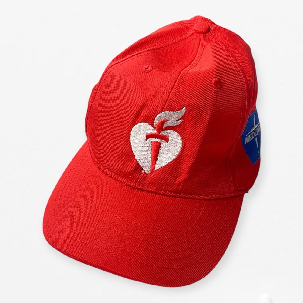 American Heart Association 2024 Medline Red Cap with embroidered Logo